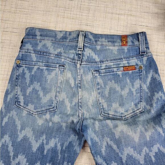 7 For All Mankind‎ 7FAM Women's Cropped Skinnies Chevron Jeans Size 24 - Picture 7 of 7